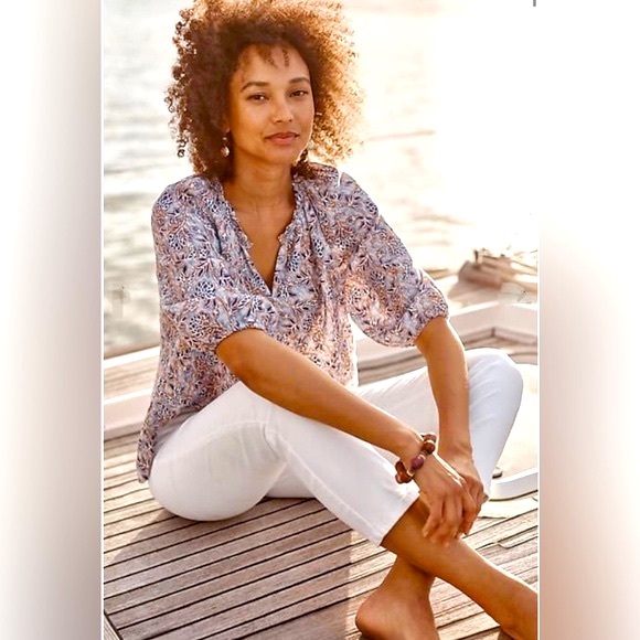 Willi Smith White Crop Pants - White Straight Leg Capris Pants - Size 4 - Picture 2 of 15